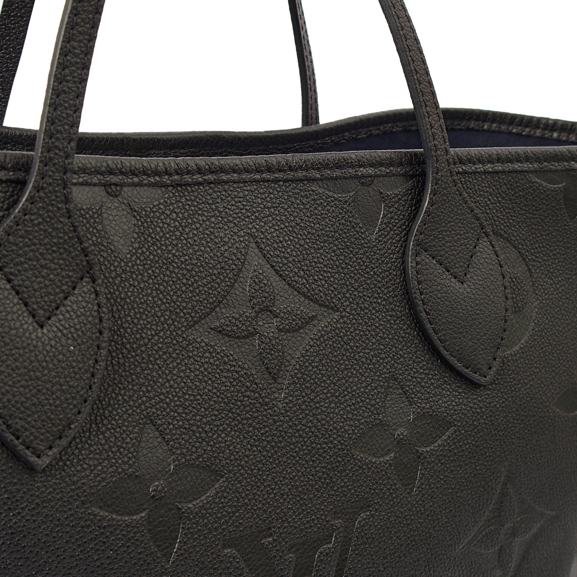 Louis Vuitton Tote Neverfull MM in Black, Empreinte Leather — Lifestyle View