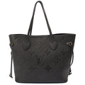 Louis Vuitton Tote Neverfull MM in Black, Empreinte Leather — Front View