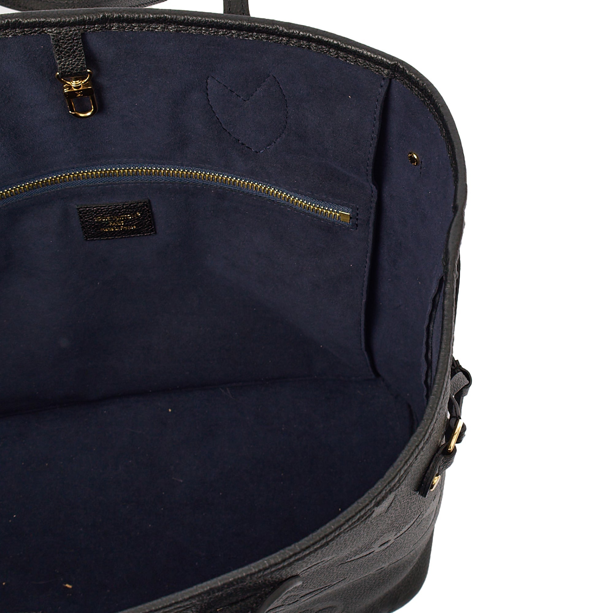 Louis Vuitton Tote Neverfull MM in Black, Empreinte Leather — Alternate View 8