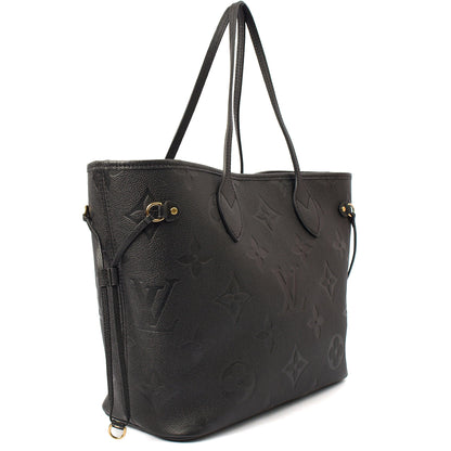 Louis Vuitton Tote Neverfull MM in Black, Empreinte Leather — Back View