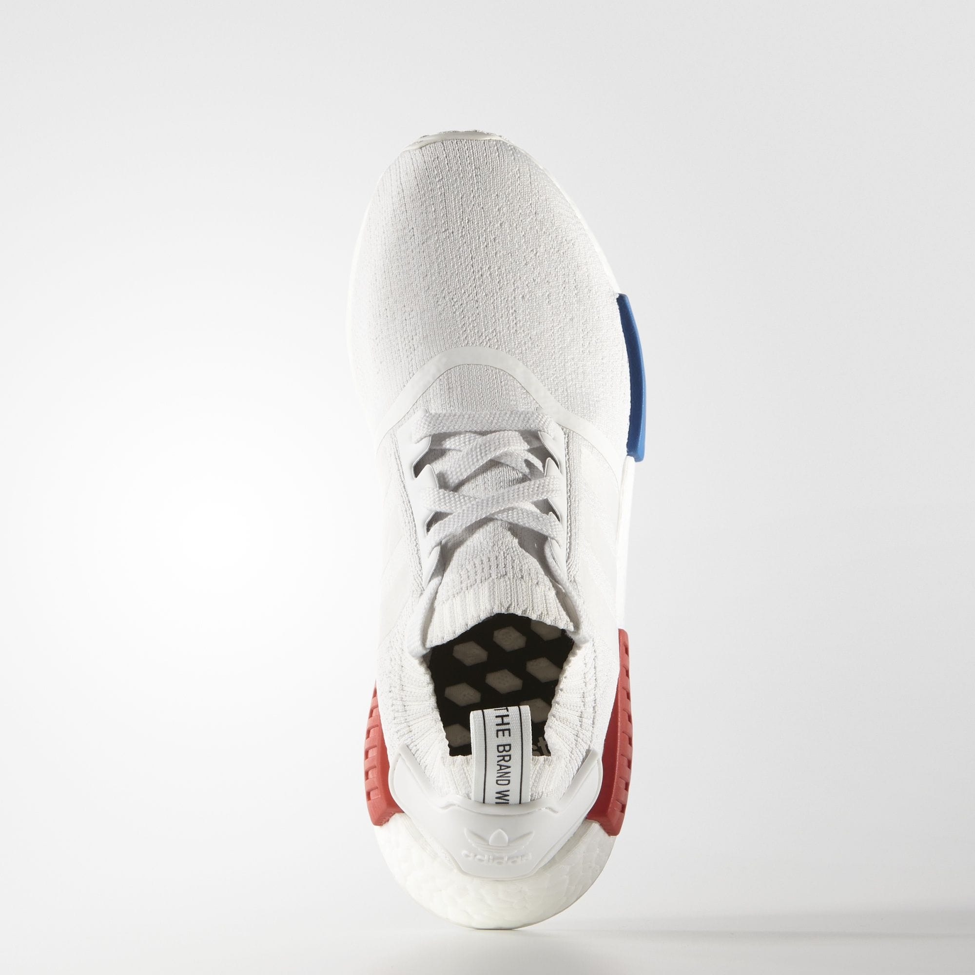 Adidas NMD_R1 Primeknit Vintage White-Lush Red — UK 3.5 | EU 36 | US 4 — Back View