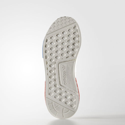 Adidas NMD_R1 Primeknit Vintage White-Lush Red — UK 3.5 | EU 36 | US 4 — Side View