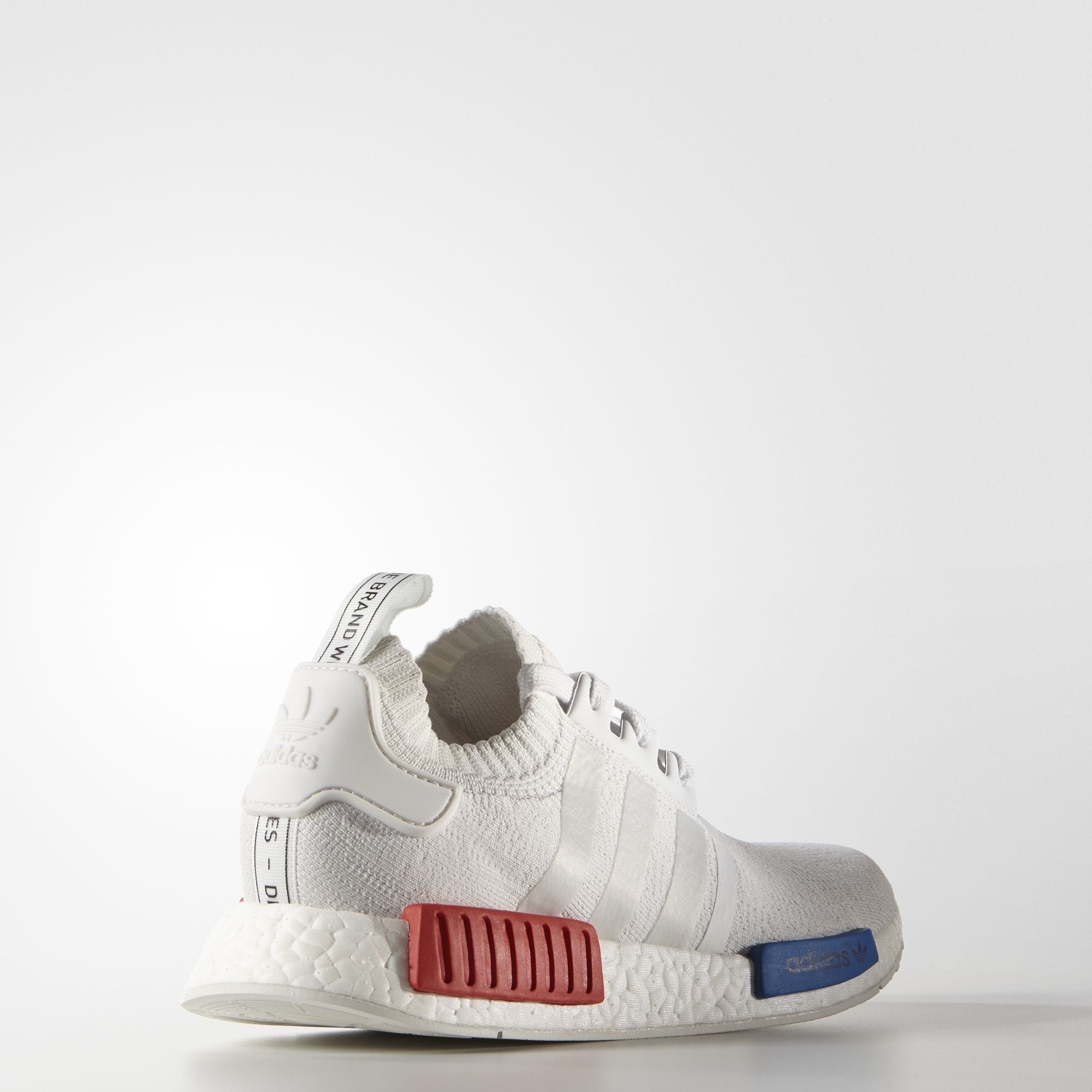 Adidas NMD_R1 Primeknit Vintage White-Lush Red — UK 3.5 | EU 36 | US 4 — Top View