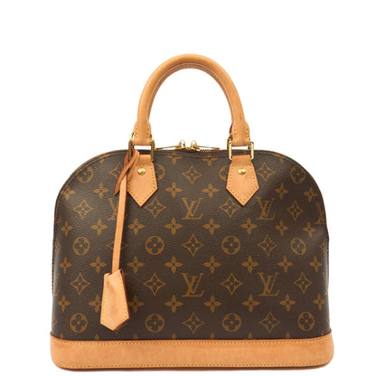 Louis Vuitton Top Handle Alma MM in Monogram, Canvas — Front View