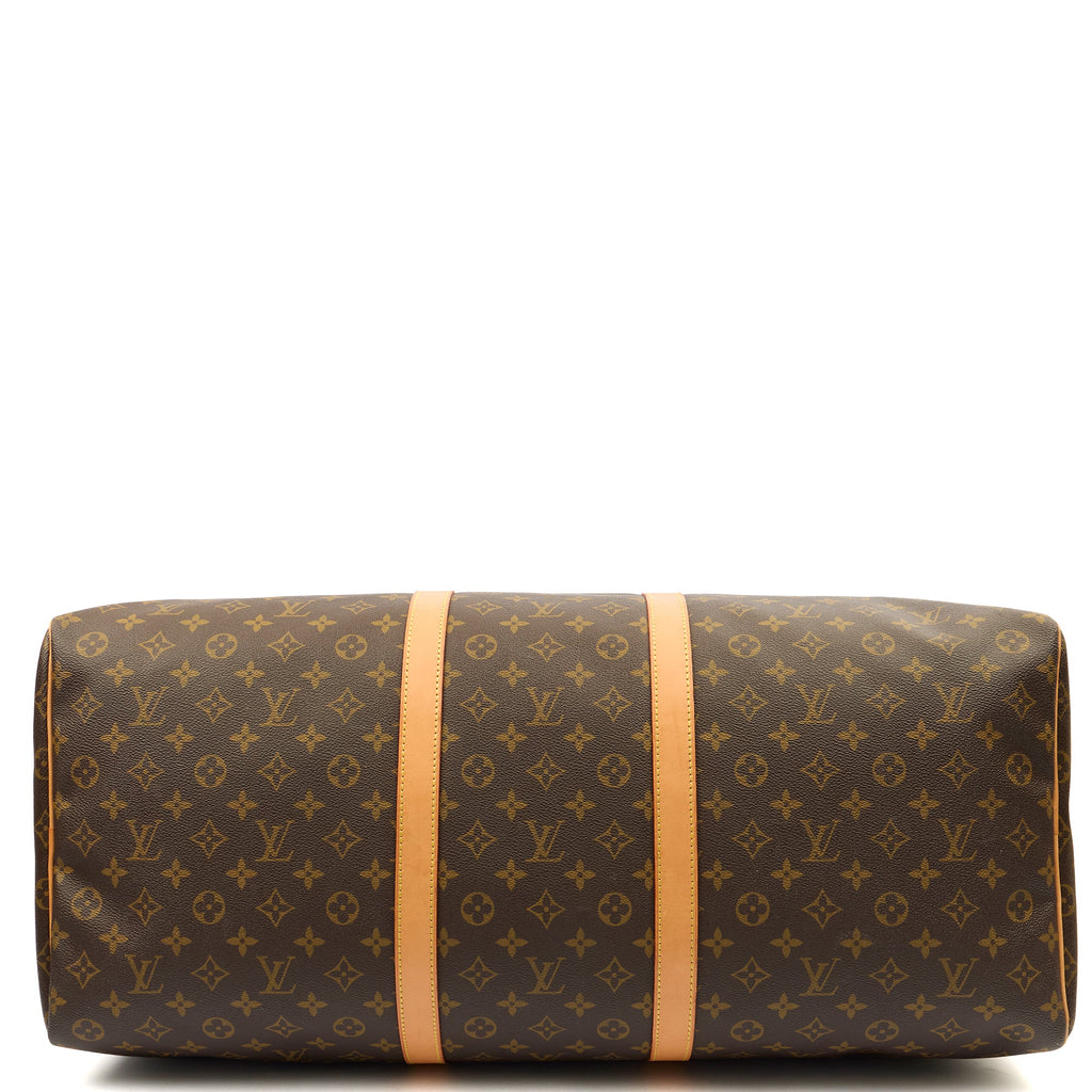 Louis Vuitton Soft Sided Keepall 55 in Monogram, Canvas — Top View