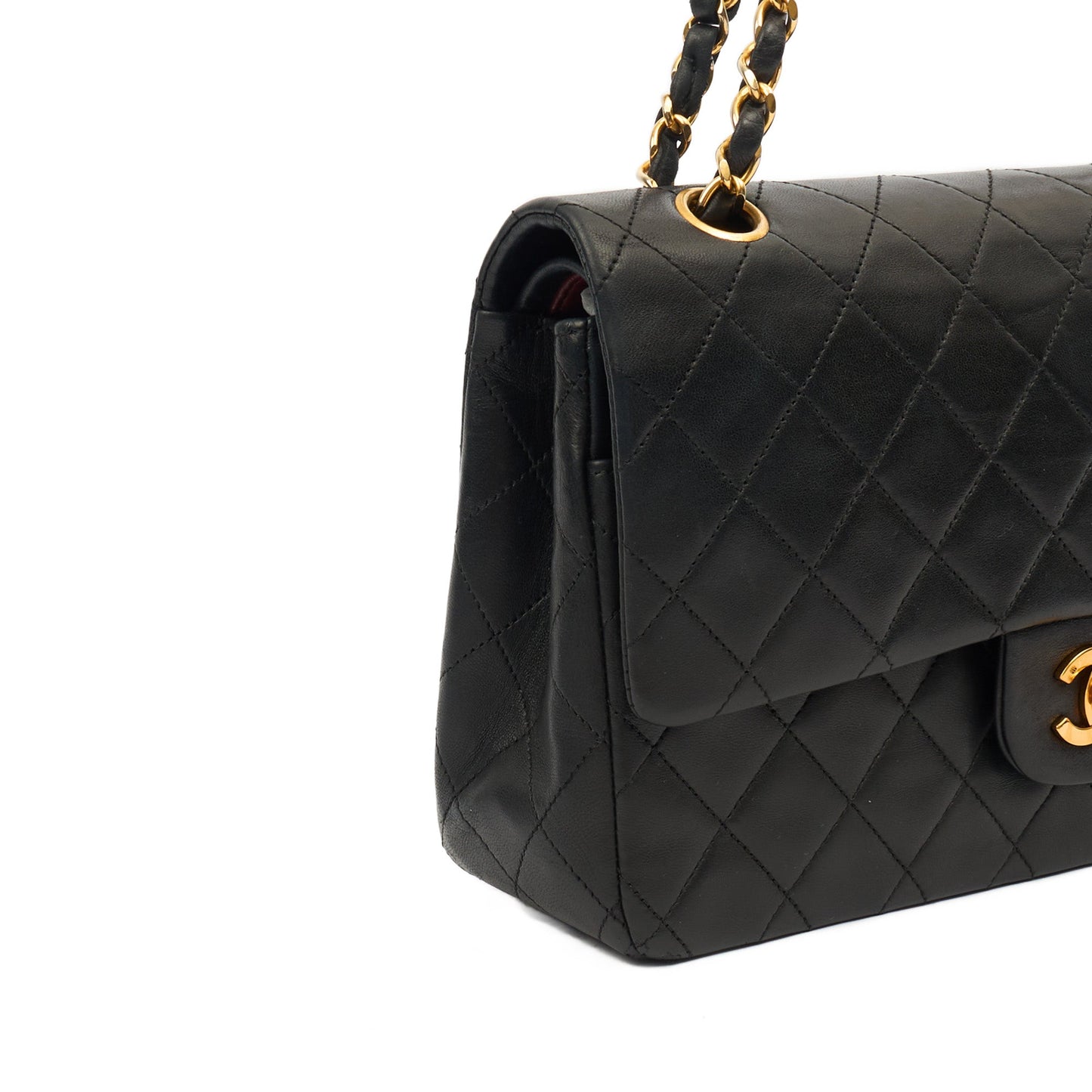 Chanel Shoulder Bag Classic Double Flap - Medium in Black, Lambskin Leather — Alternate View 17