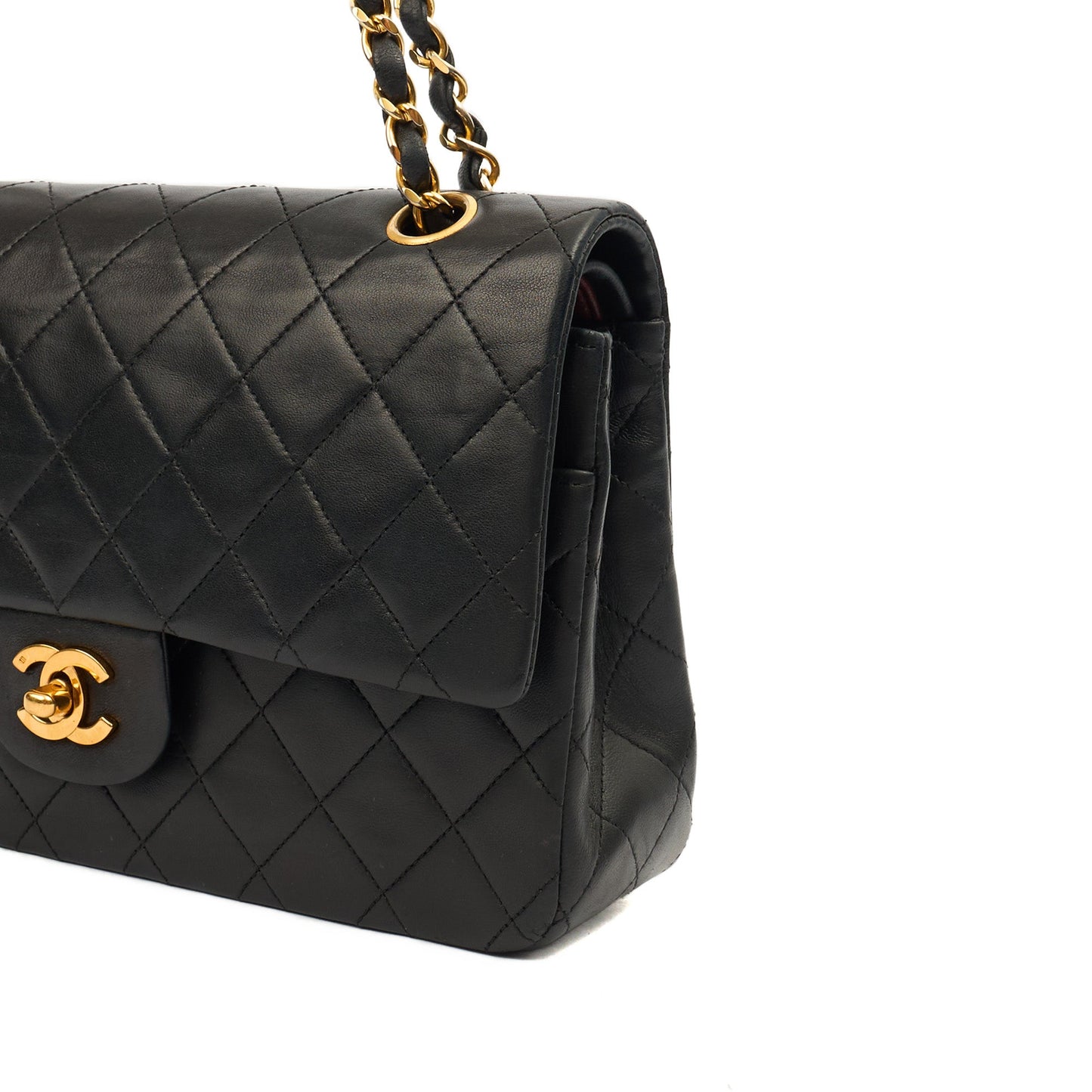 Chanel Shoulder Bag Classic Double Flap - Medium in Black, Lambskin Leather — Alternate View 7