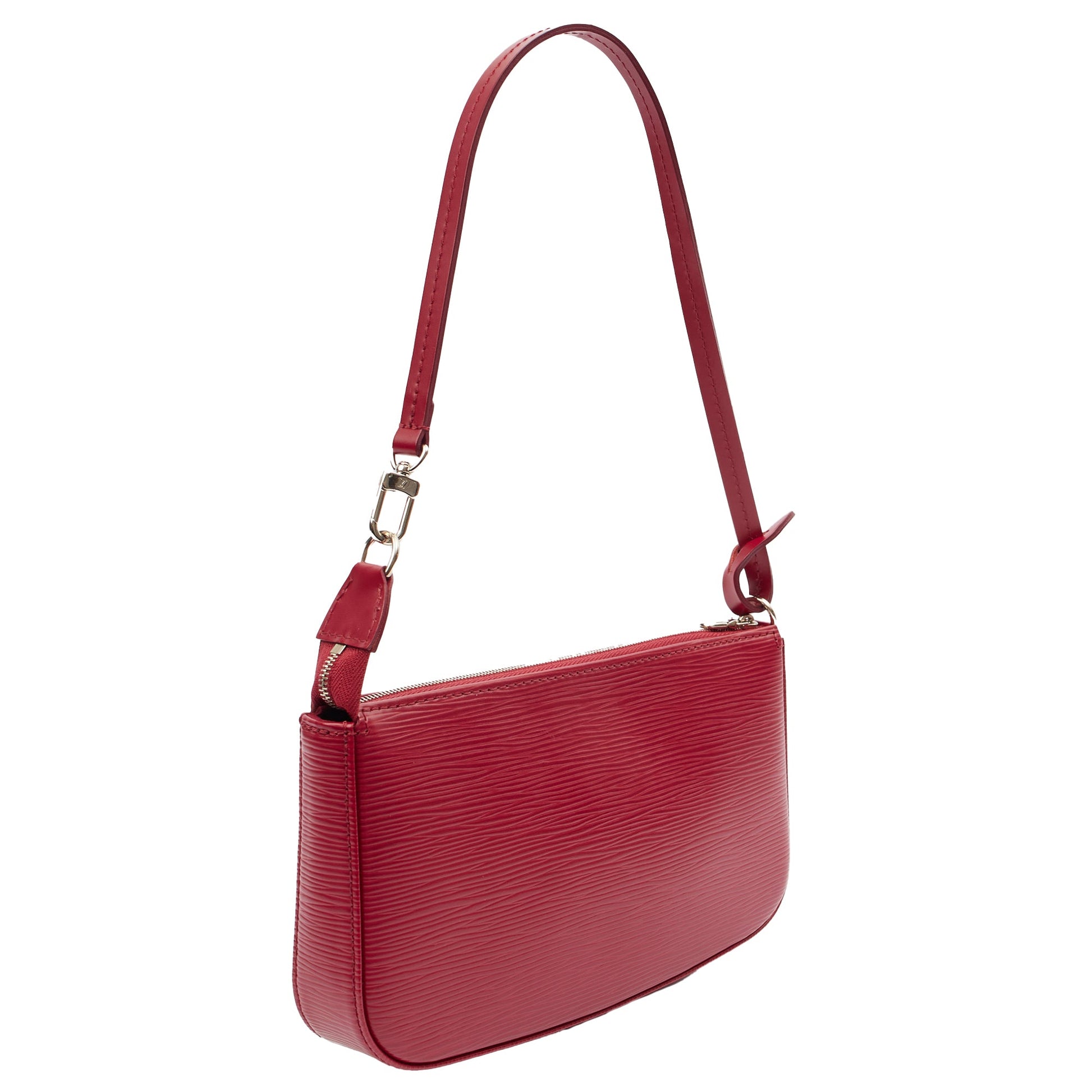Louis Vuitton Mini Bag Pochette in Red, Epi Leather — Side View
