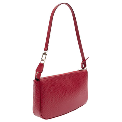 Louis Vuitton Mini Bag Pochette in Red, Epi Leather — Side View
