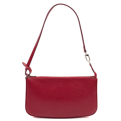 Louis Vuitton Mini Bag Pochette in Red, Epi Leather — Front View