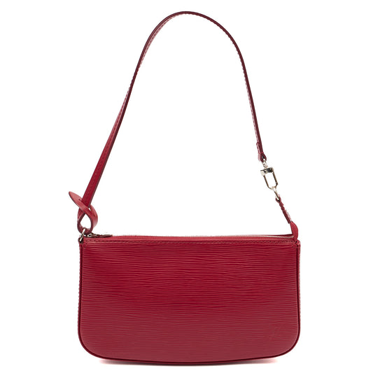 Louis Vuitton Mini Bag Pochette in Red, Epi Leather — Front View