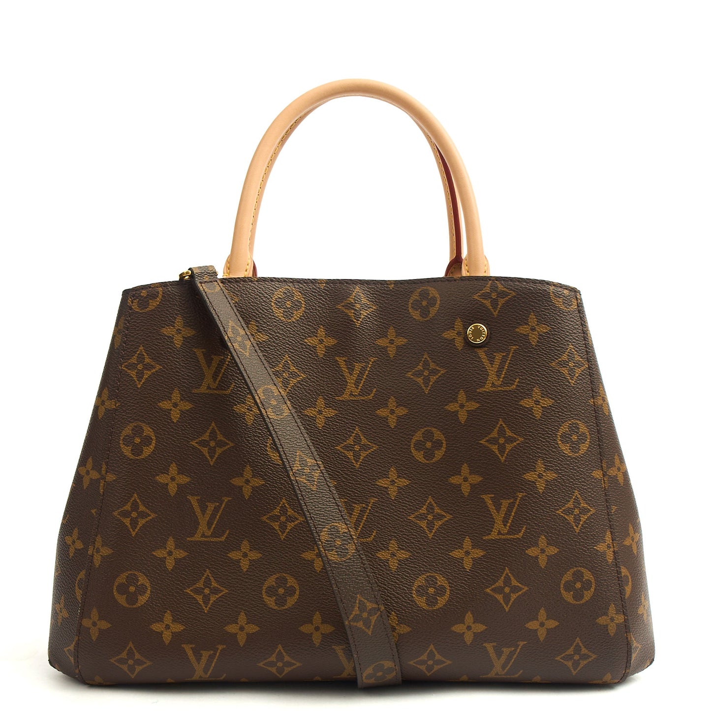 Louis Vuitton Top Handle Montaigne MM in Monogram, Empreinte Leather — Alternate View 9