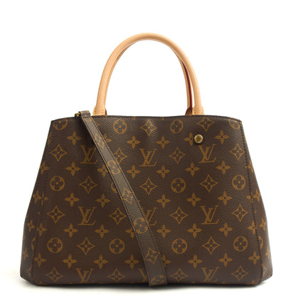 Louis Vuitton Top Handle Montaigne MM in Monogram, Empreinte Leather — Alternate View 9