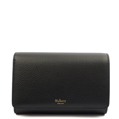 Mulberry Wallet Wallet in Black, Leather — Front View