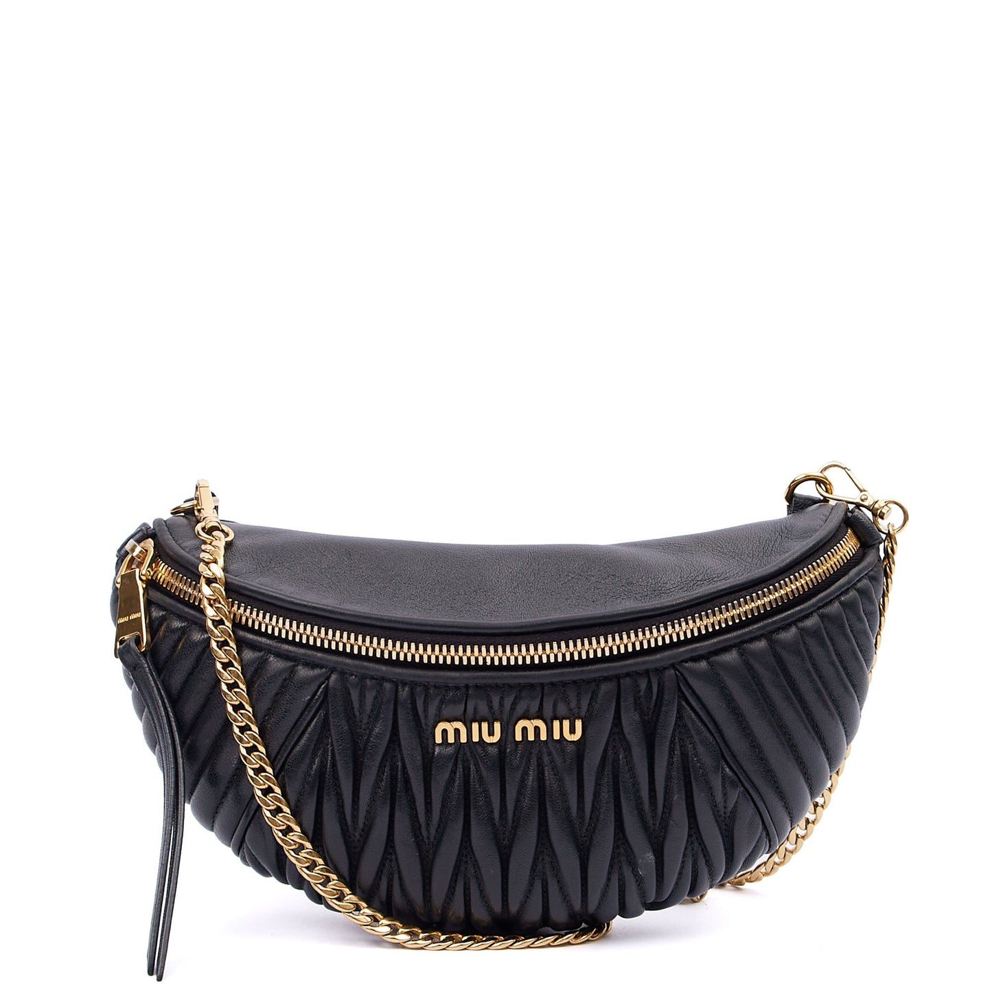 Miu Miu Cross Body Belt Bag in Black, Leather — Alternate View 8