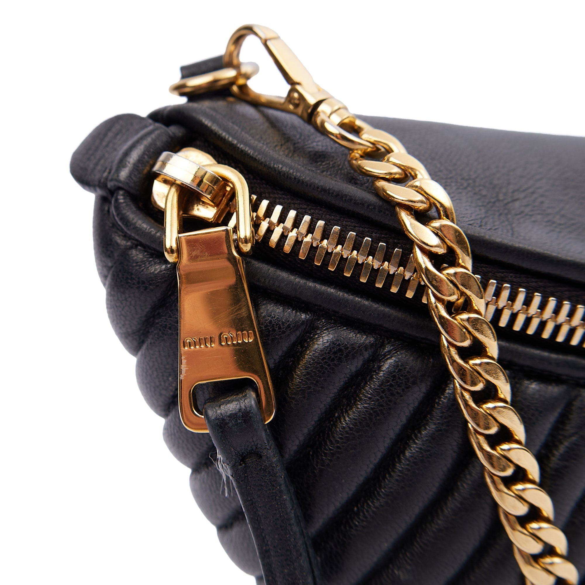 Miu Miu Cross Body Belt Bag in Black, Leather — Alternate View 7