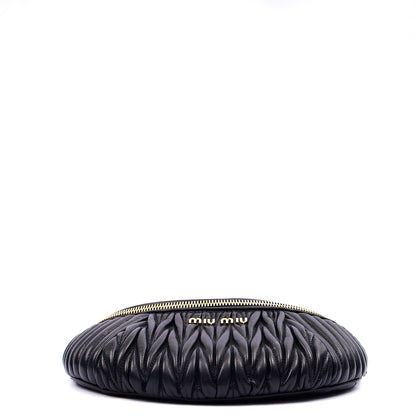 Miu Miu Cross Body Belt Bag in Black, Leather — Top View