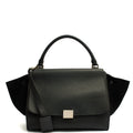 Celine Tote Trapeze - Small in Black, Box Calfskin — Front View
