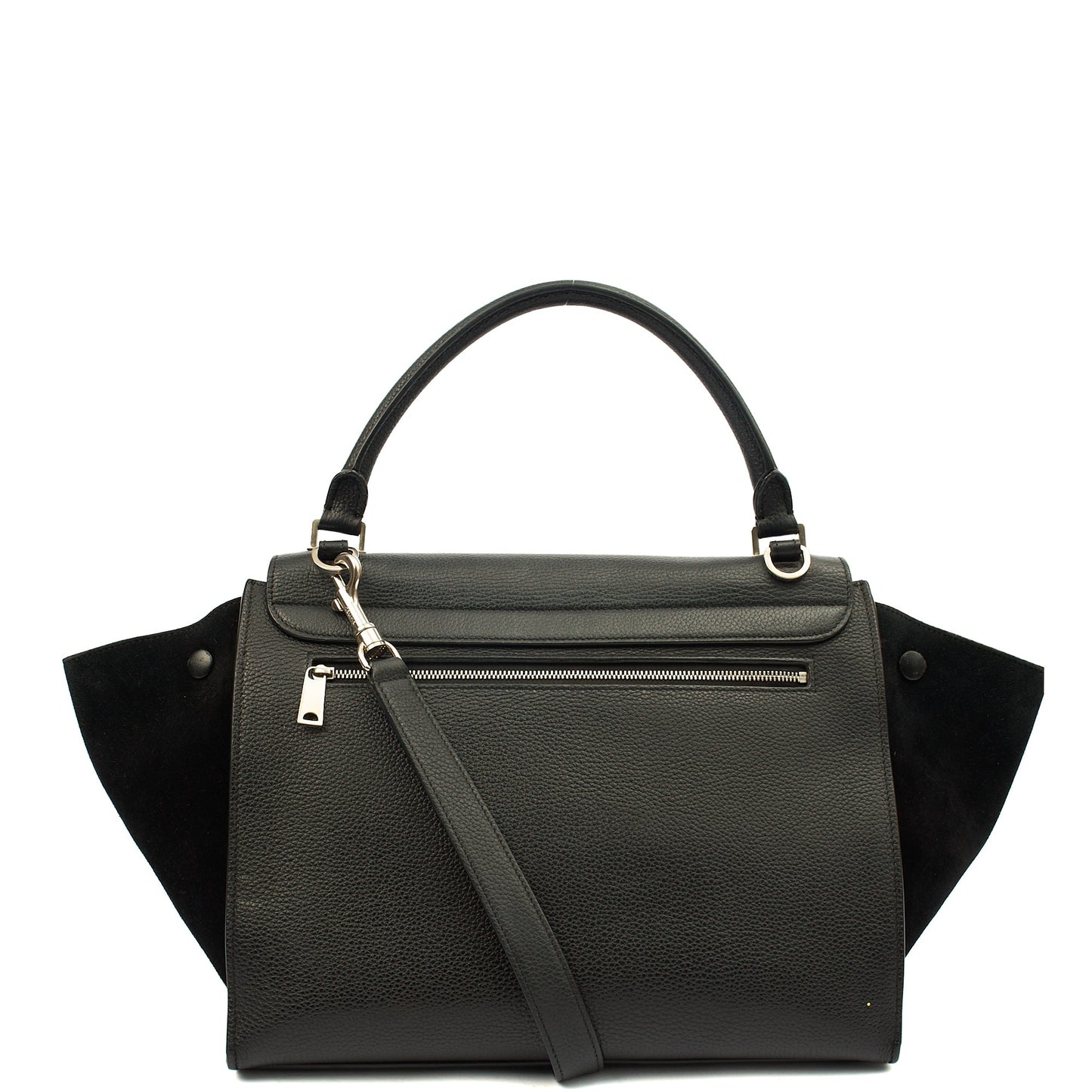 Celine Tote Trapeze - Small in Black, Box Calfskin — Back View