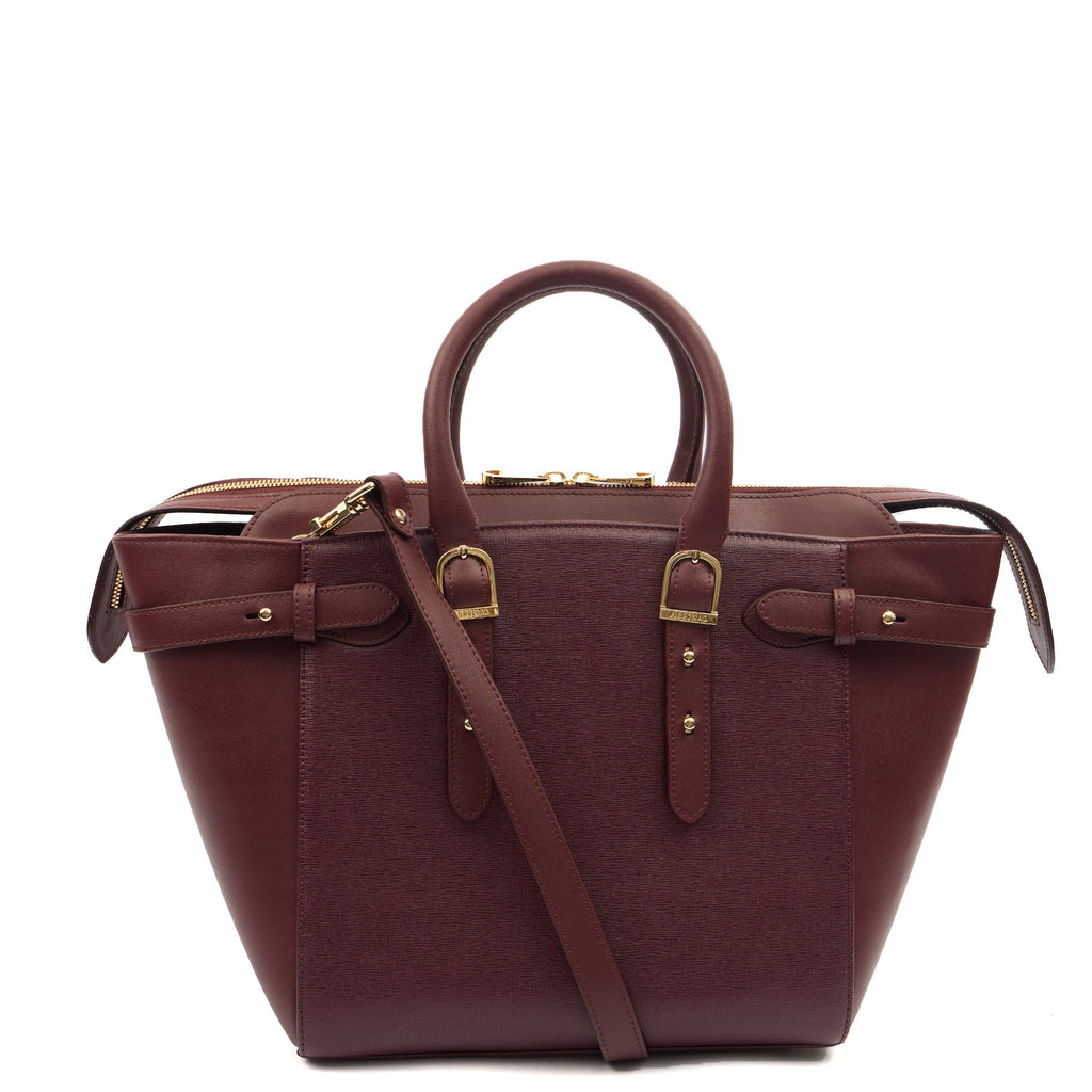 Aspinal of London Tote London Tote- Large in Red, Leather — Back View