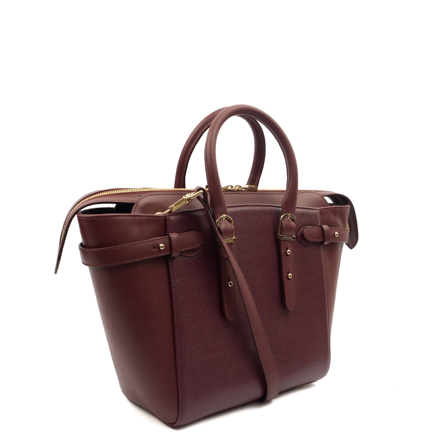 Aspinal of London Tote London Tote- Large in Red, Leather — Side View
