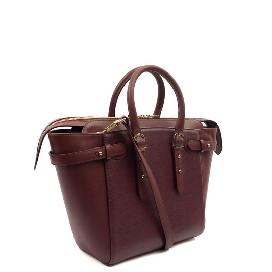 Aspinal of London Tote London Tote- Large in Red, Leather — Side View