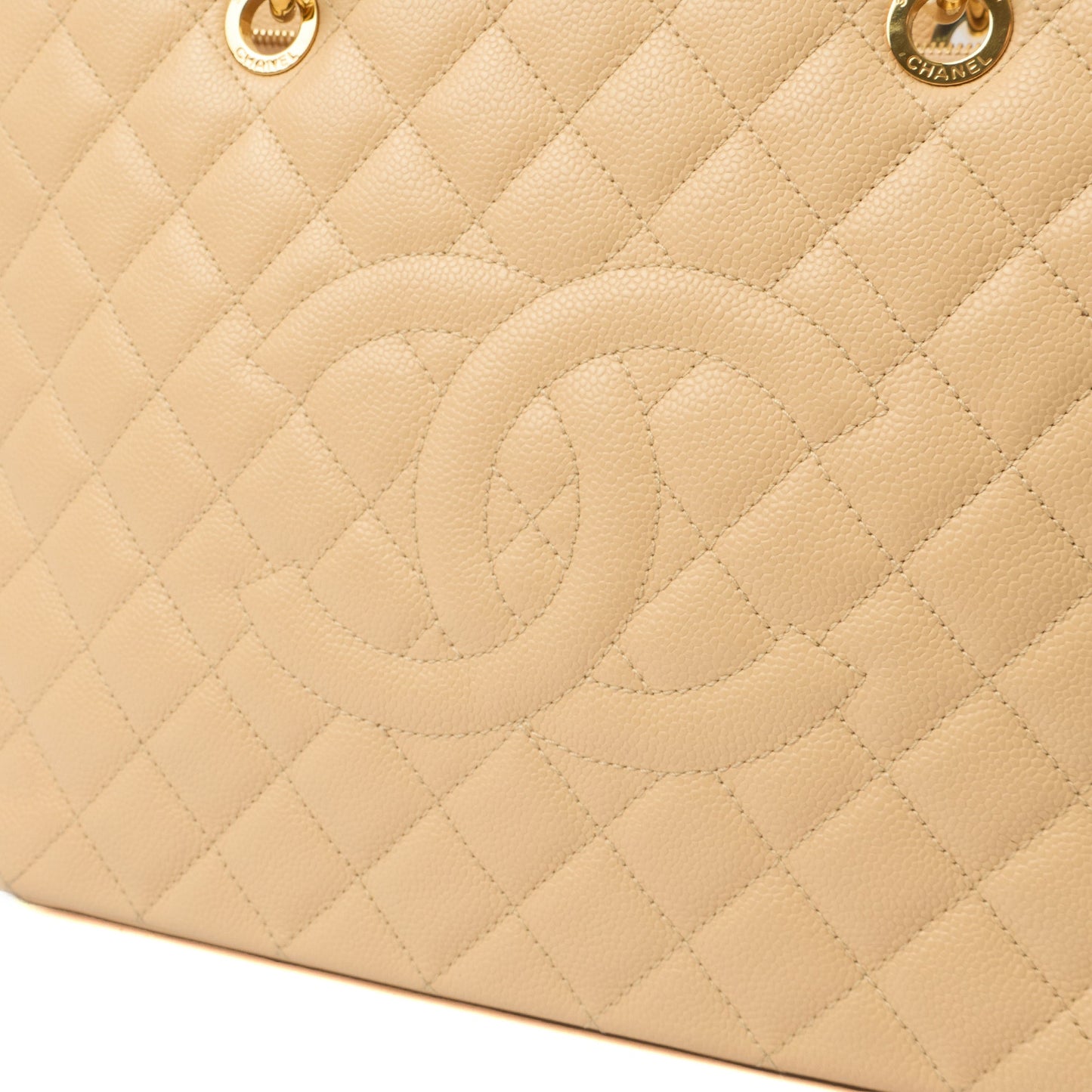 Chanel Tote Grand Shopping Tote in Neutral, Caviar Leather — Alternate View 18