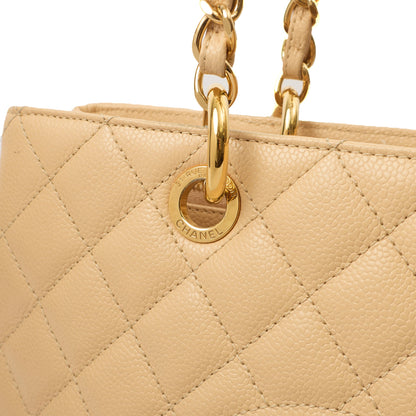 Chanel Tote Grand Shopping Tote in Neutral, Caviar Leather — Alternate View 19
