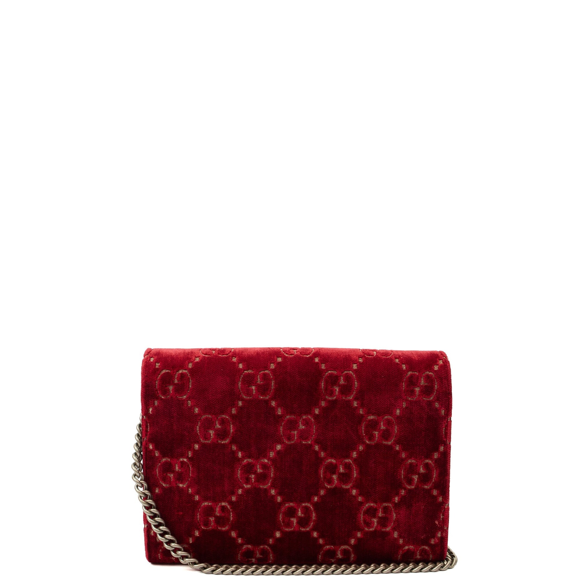 Gucci Cross Body Dionysus Chain Wallet in Red, Fabric — Alternate View 10