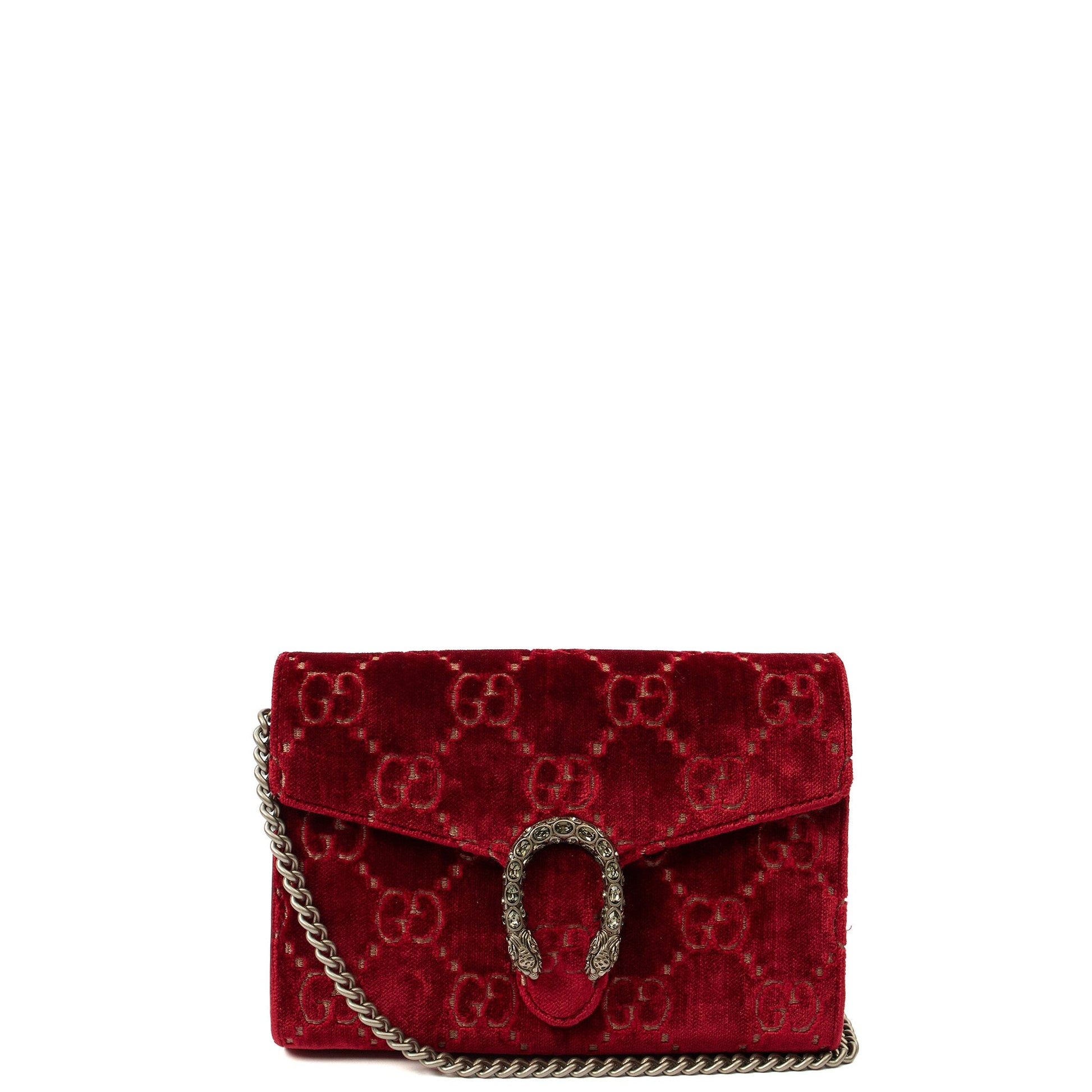 Gucci Cross Body Dionysus Chain Wallet in Red, Fabric — Alternate View 8