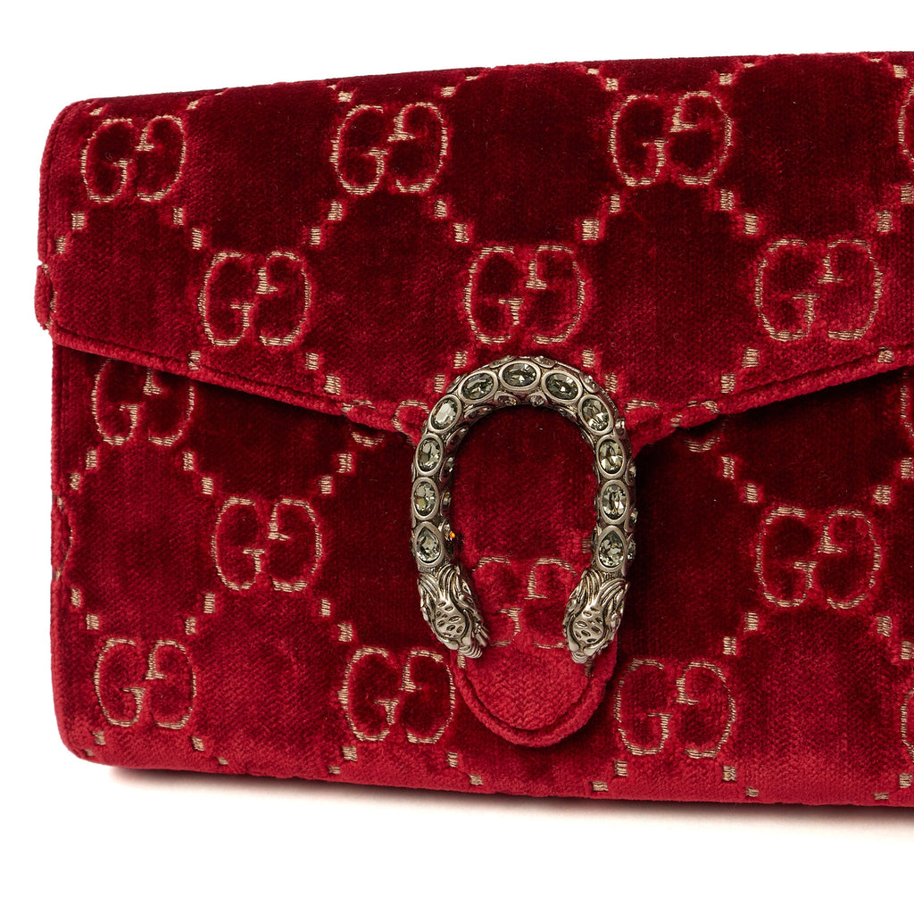 Gucci Cross Body Dionysus Chain Wallet in Red, Fabric — Alternate View 13