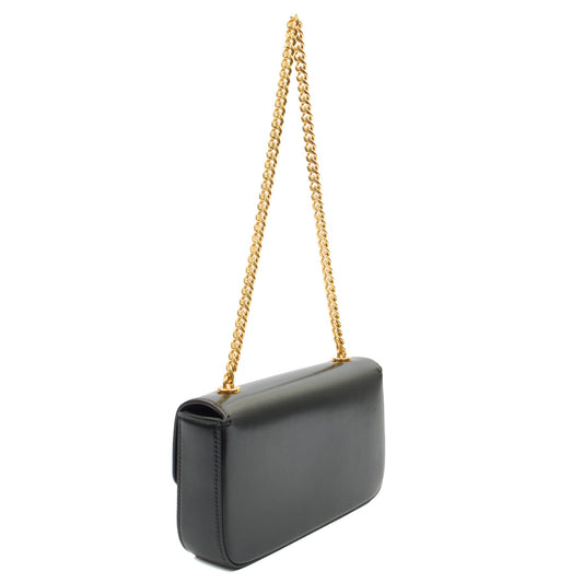 Celine Shoulder Bag Claude in Black, Box Calfskin — Side View