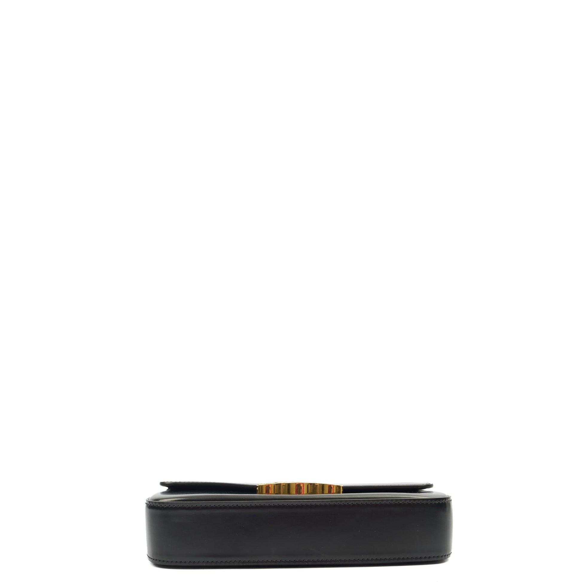 Celine Shoulder Bag Claude in Black, Box Calfskin — Alternate View 16