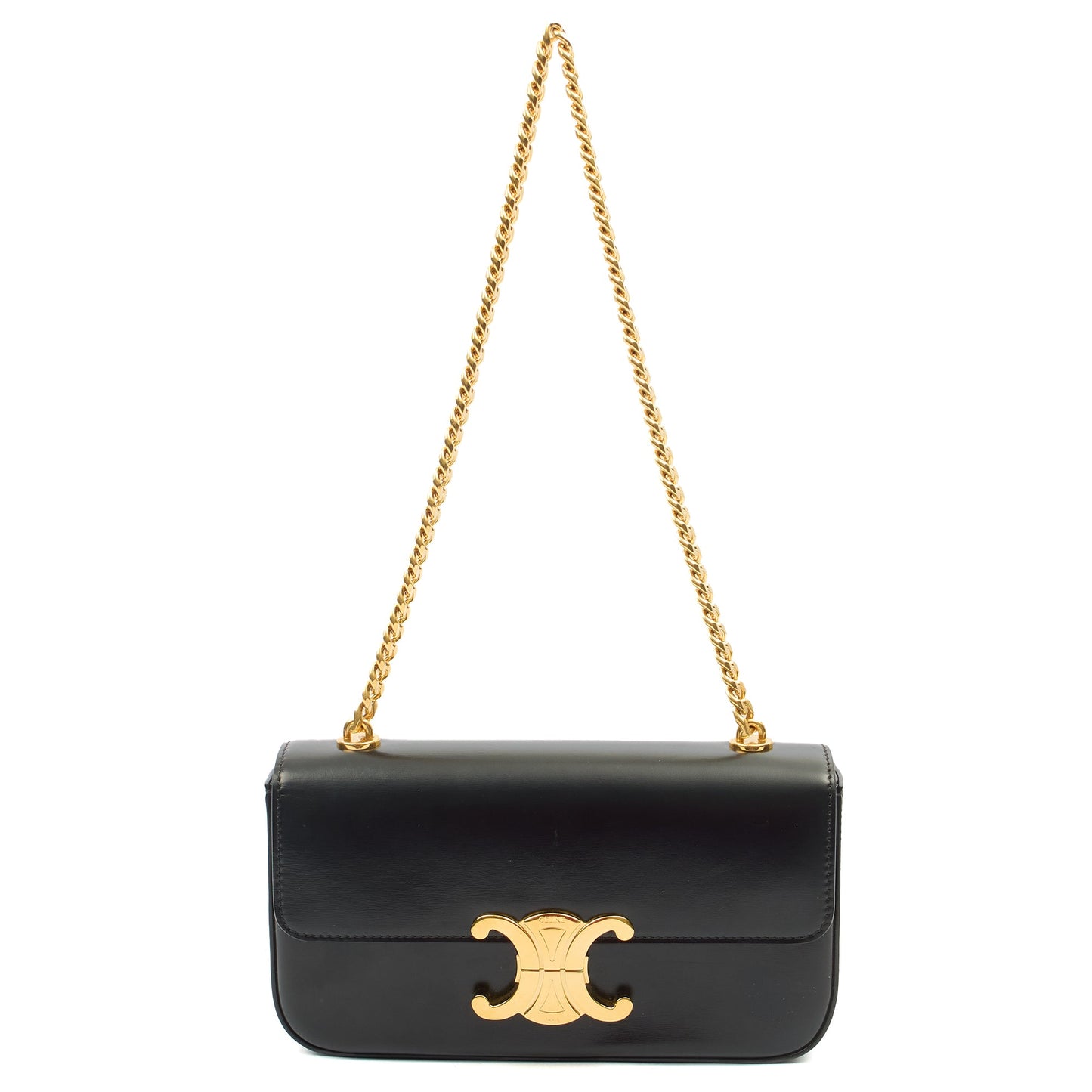 Celine Shoulder Bag Claude in Black, Box Calfskin — Alternate View 7