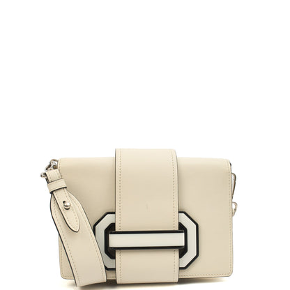 Prada Shoulder Bag City Calf Metal Ribbon in White, Leather — Alternate View 8