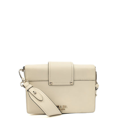 Prada Shoulder Bag City Calf Metal Ribbon in White, Leather — Alternate View 10