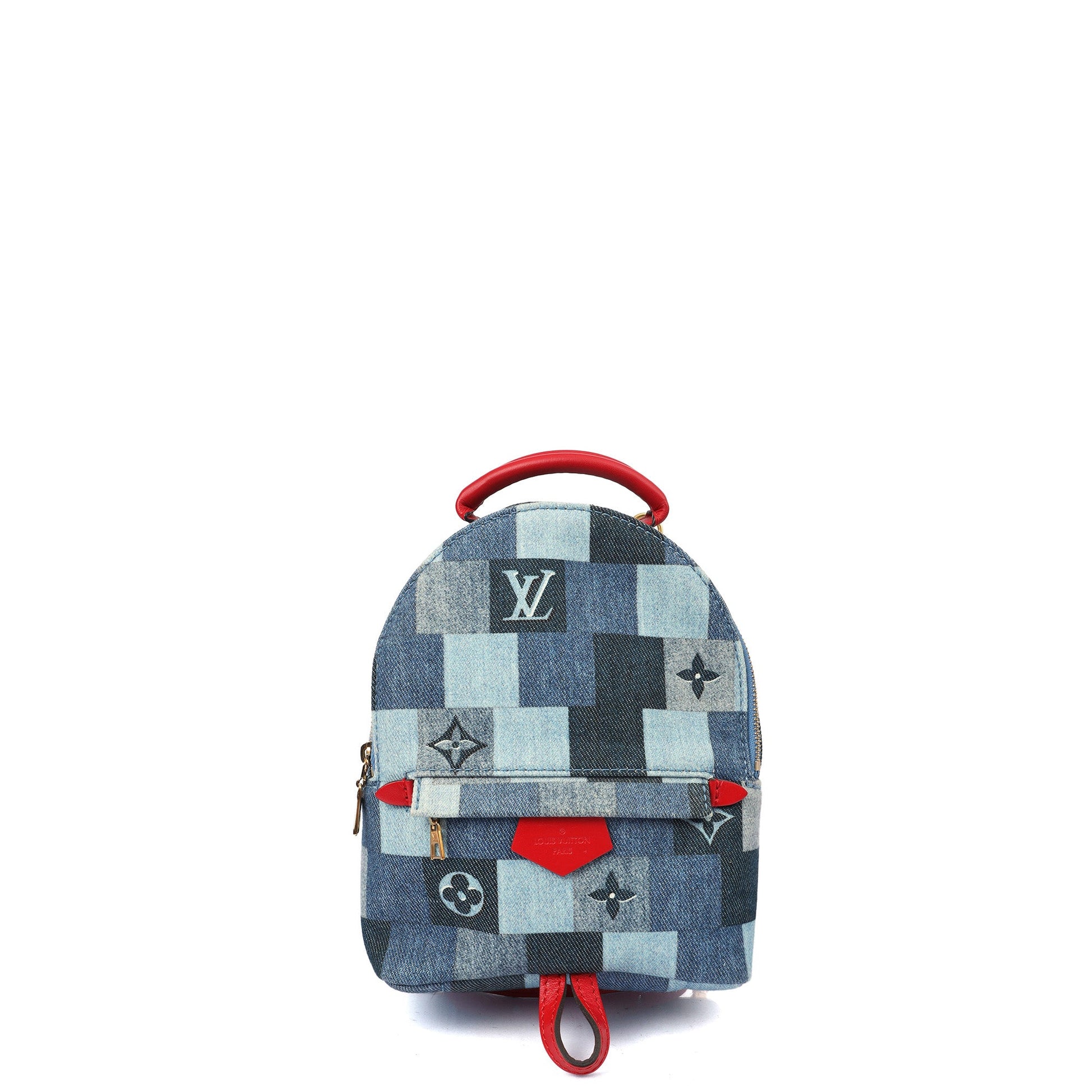 Louis Vuitton Mini Backpack Palm Springs Backpack Mini in Denim, Canvas — Front View