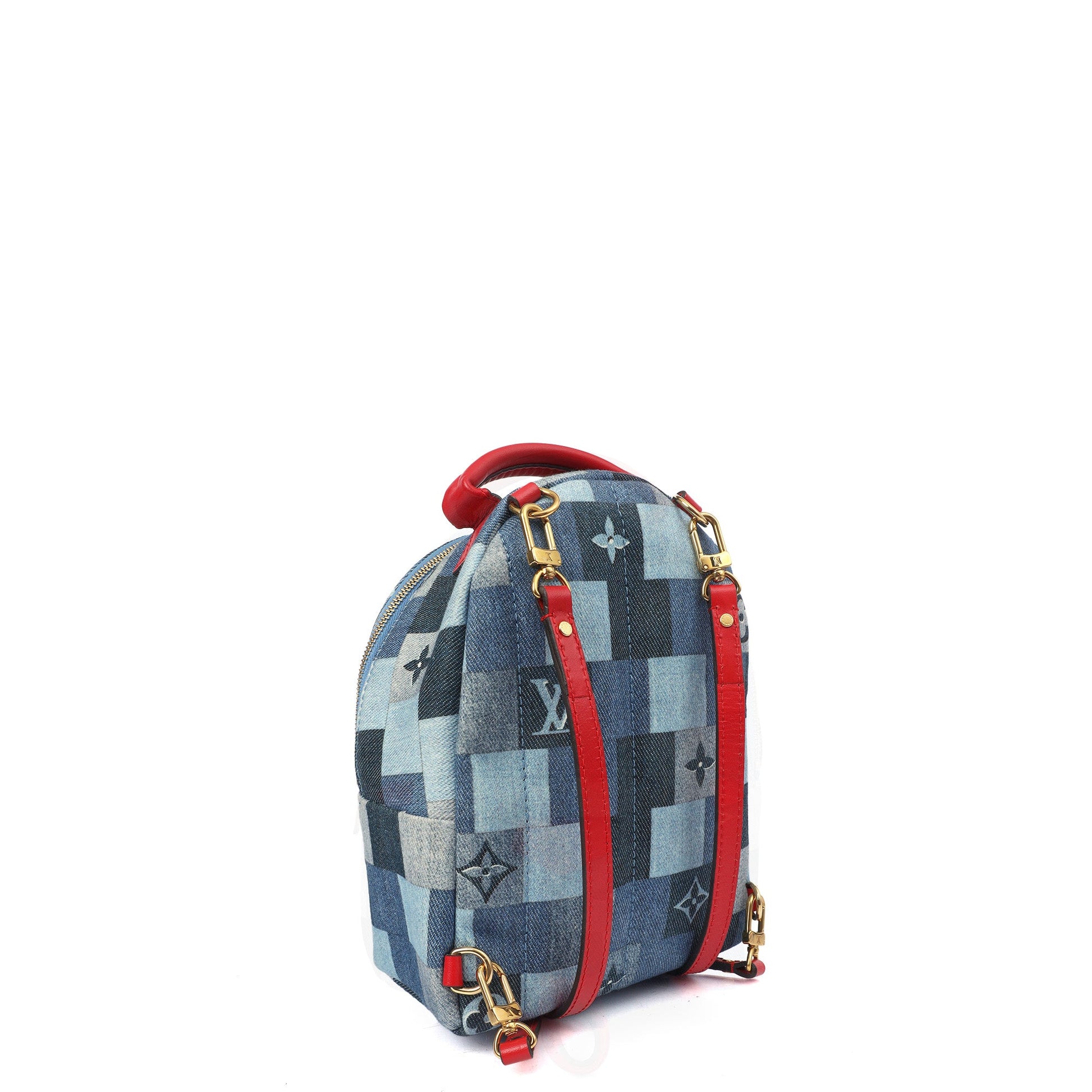 Louis Vuitton Mini Backpack Palm Springs Backpack Mini in Denim, Canvas — Side View