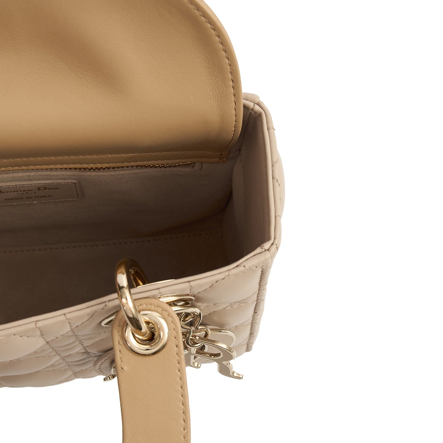 Christian Dior Tote Lady Dior Small in Neutral, Leather — Alternate View 7
