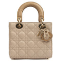Christian Dior Tote Lady Dior Small in Neutral, Leather — Front View