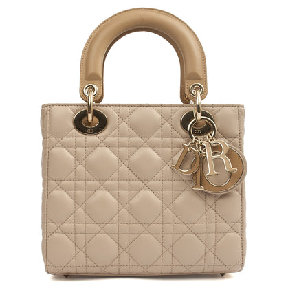 Christian Dior Tote Lady Dior Small in Neutral, Leather — Front View