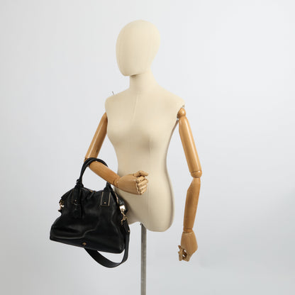 Mulberry Top Handle Alice  in Black, Calfskin Leather — Side View