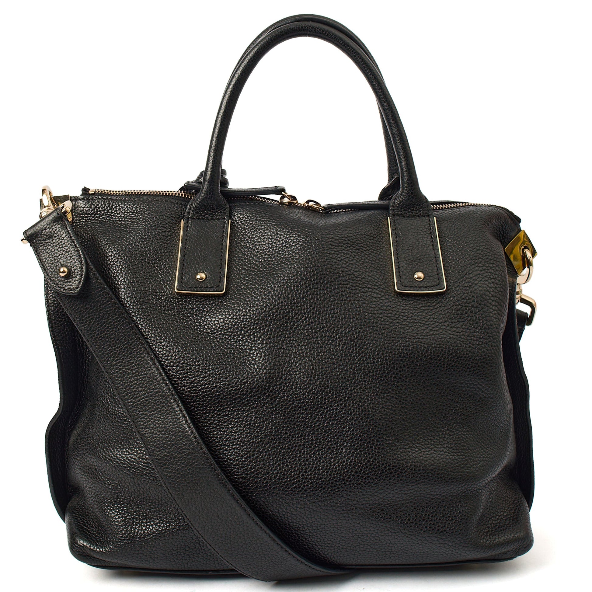 Mulberry Top Handle Alice  in Black, Calfskin Leather — Top View