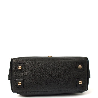 Mulberry Top Handle Alice  in Black, Calfskin Leather — Detail View
