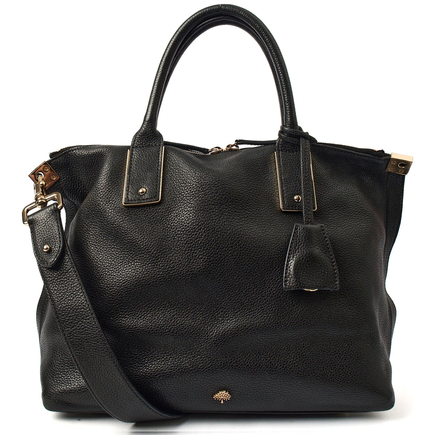 Mulberry Top Handle Alice  in Black, Calfskin Leather — Front View