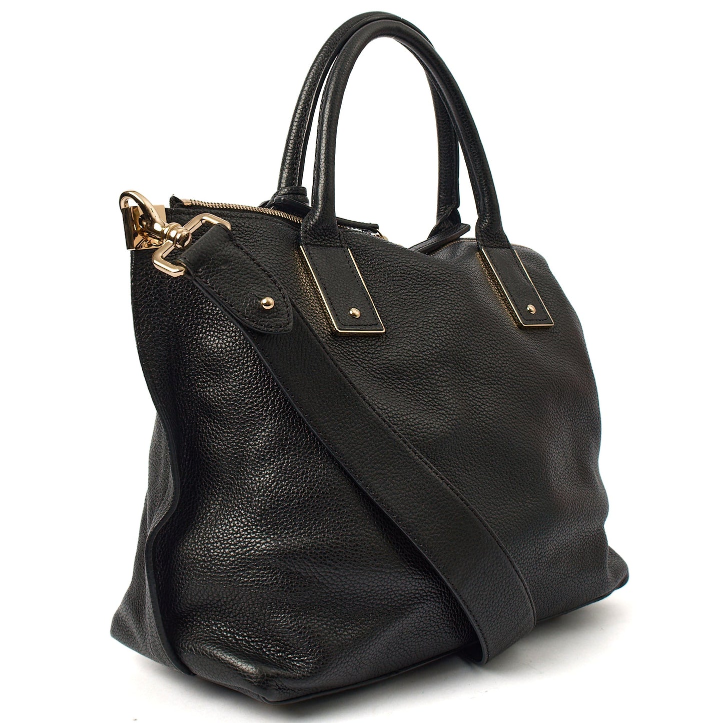 Mulberry Top Handle Alice  in Black, Calfskin Leather — Back View