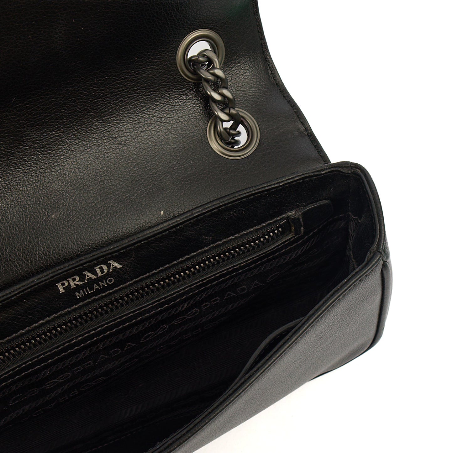 Prada Shoulder Bag Shoulder Bag in Black, Calfskin — Lifestyle View