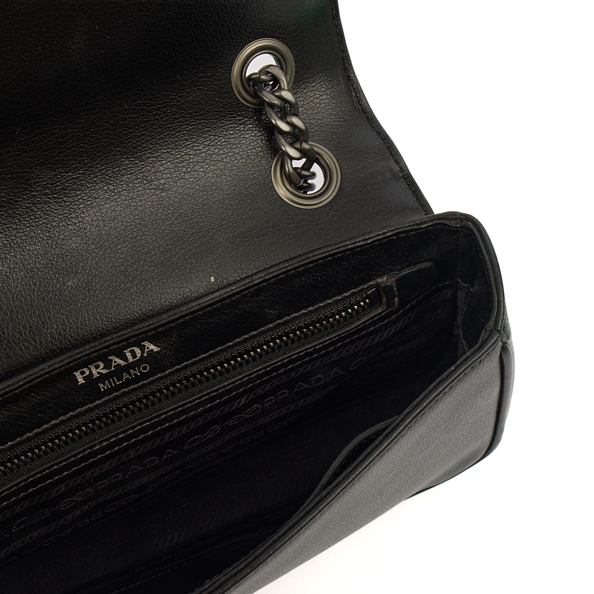 Prada Shoulder Bag Shoulder Bag in Black, Calfskin — Lifestyle View