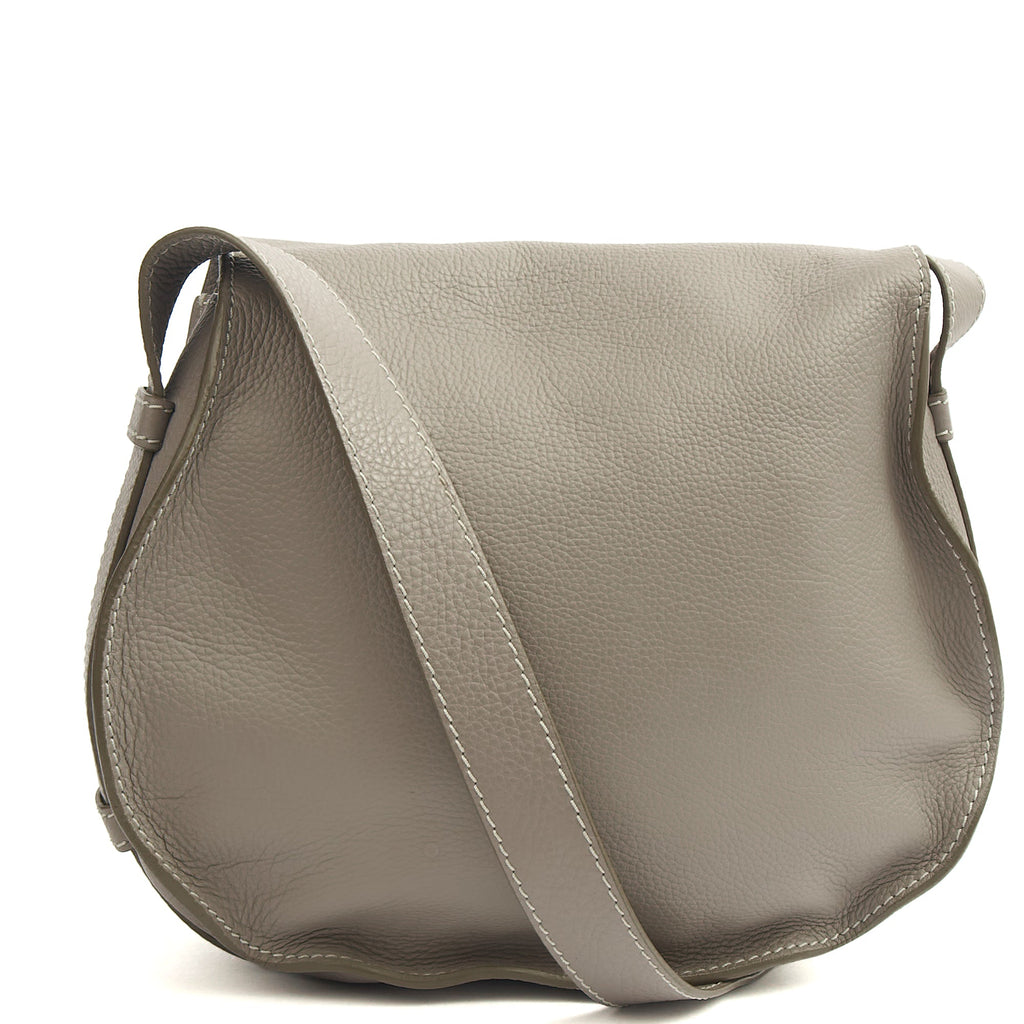Chloe Cross Body Marcie - Medium in Grey, Calfskin Leather — Back View