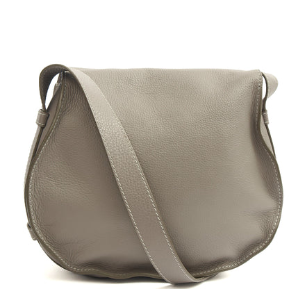 Chloe Cross Body Marcie - Medium in Grey, Calfskin Leather — Back View